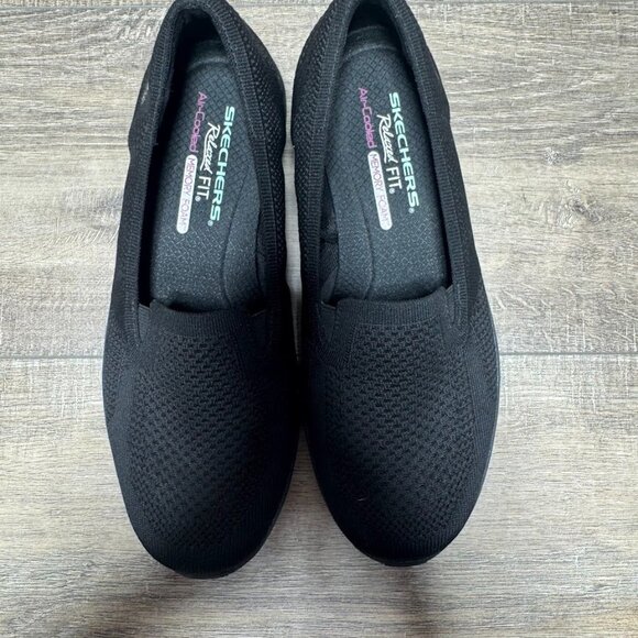 Skechers Reggae Fest Black Textile Flat Shoes Women's Size 8 - Picture 2 of 7